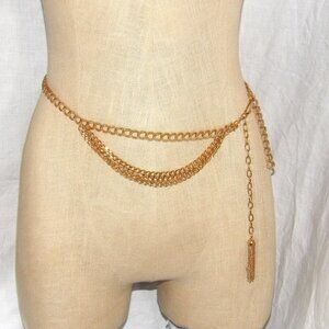 Vintage Gold Tone Chain Belt